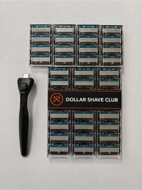 Dollar Shave Club Razor Handle + 40 Six Blade Razors - Brand New